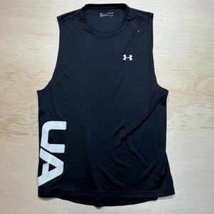 Under Armour Heat Gear Black Sleeveless Pullover Athletic Shirt Mens XL Loose